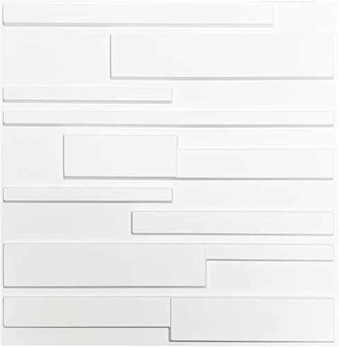 Miniatura 3 de Panel de azulejos de pared o techo rectangular de PVC de alta calidad de 19.7 x 19.7 pulgadas, paquete de 12 unidades de color blanco mate de 32