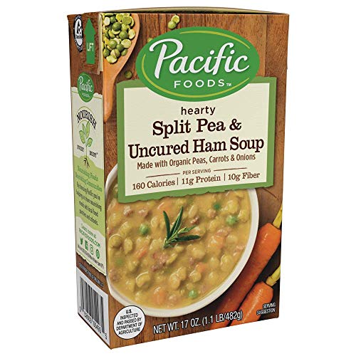 Pacific Foods Organic Soup, Split Pea and Uncured Ham, 17 Ounce (Pack of 12)