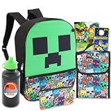 Minecraft Kids School Backpack Set - 16' Backpack, Lunch Box, Water Bottle, Pencil Pouch, Stickers & More