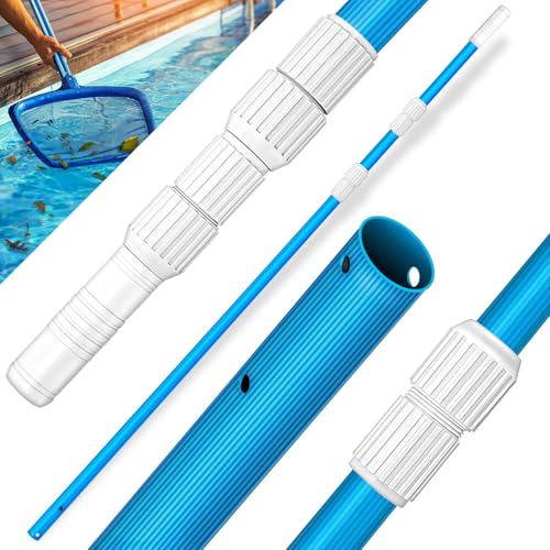 tillvex Barre Télescopique en Aluminium 1,20-3,60 m | Perche Alu Régable et Extensible per Nettoyage de Piscine, Surfaces | avec 3 Parties (Bleu)