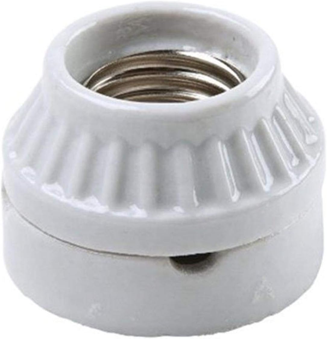 Legrand Pass & Seymour 9880CC10 660W 250V Medium Base A26 Lamp Holder, Porcelain, Surface Mount, White (1 Count)