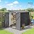Outsunny 4.6' x 9' Steel Outdoor Storage Shed, Lean to Shed, Metal Tool House with Foundation Kit, Lockable Doors, Gloves and 2 Air Vents for Backyard, Patio, Lawn, Dark Gray
