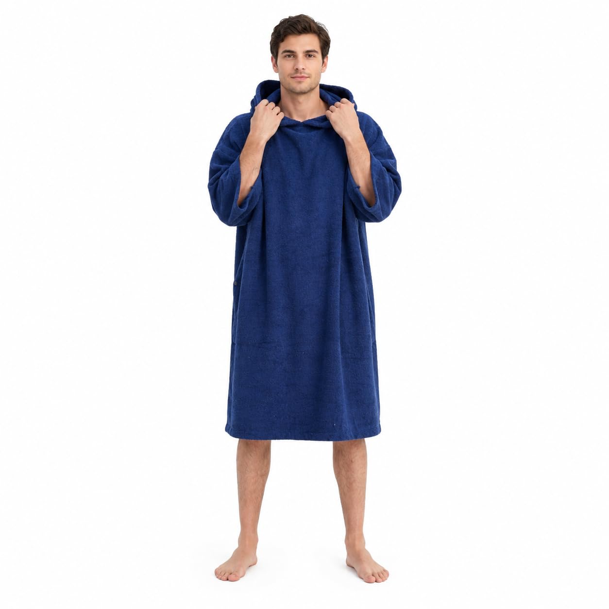 ALLEN & MATE 100% Cotton Hooded Surf Poncho Changing Robe - Quick Absorbent Wetsuit Changing Towel with Pocket for Surfing Men & Women