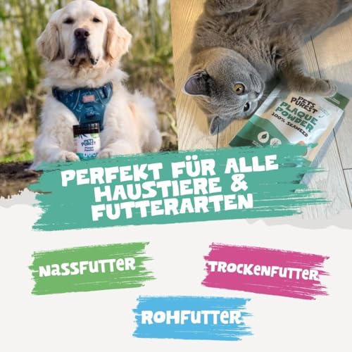 Pets Purest Zahnpflege Pulver - 100% Natürliche Zahnsteinentferner Hund, Katzen & Haustiere 185g. Zahnpflege Katzen & Hunde - für Mundgeruch, Zahnstein & Zahnfleischerkrankungen