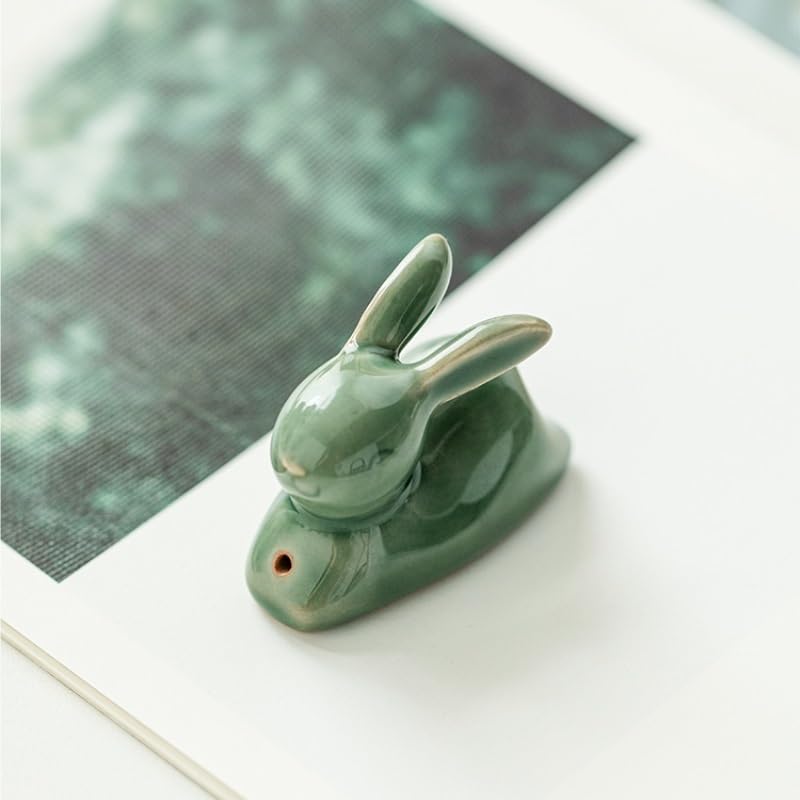 Porta incenso Celadon Buddha Porta incenso in ceramica per tè ornamenti per animali domestici bruciatore per aromaterapia moderna decorazione da scrivania decorazione spa
