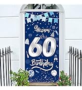 GoldRock Banner Deko 60 Geburtstag Mann Frau Blau, zum 60 Geburtstag Deko Banner 185 cm×90 cm, 60...