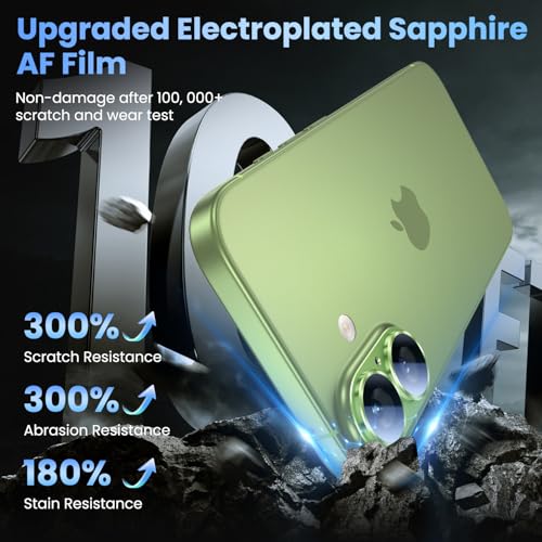 Image of Uyiton Compatible with iPhone 17 Camera Lens Protector - [Not Easy to Break][Strong Adsorption][Case-Friendly] Metal Tempered Glass Rear Camera Screen Cover - Sage