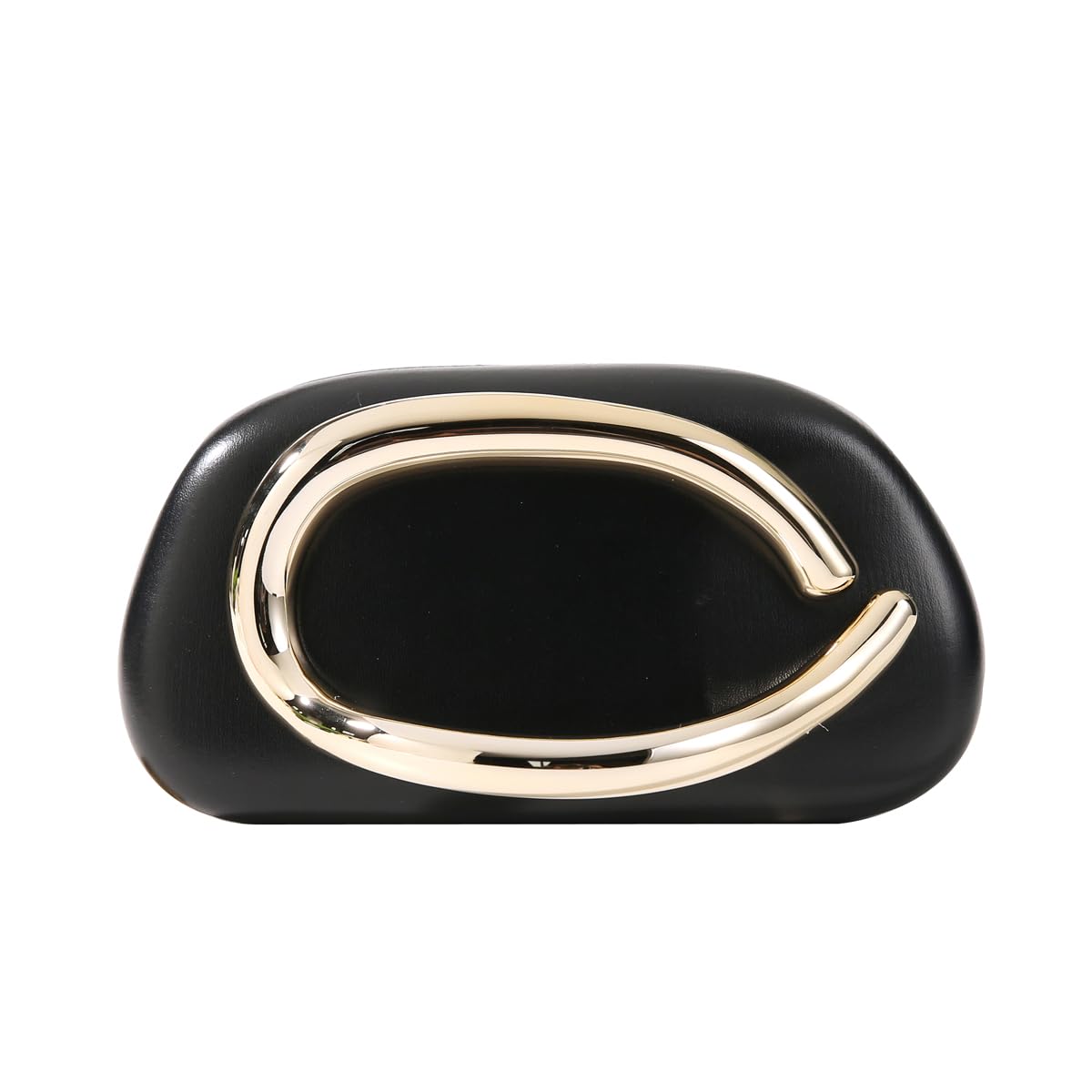 Minimalist Gold-Tone Art Deco Clutch Bag – Elegant Metallic Accent Evening Handbag Purse for Women