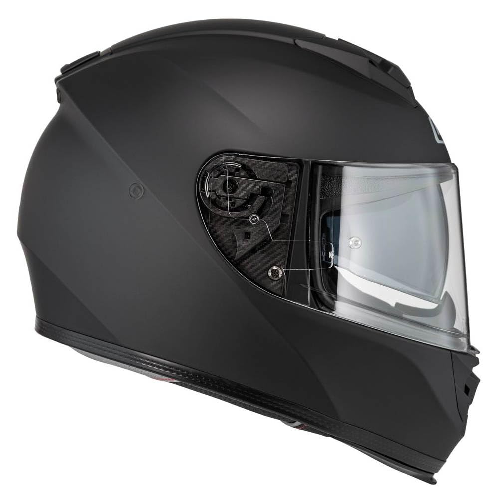 NZI Casco de Moto Integral Designed Solid Negro Mate con Gafas de Sol | Unisex Hombre y Mujer Homologado ECE 22.06