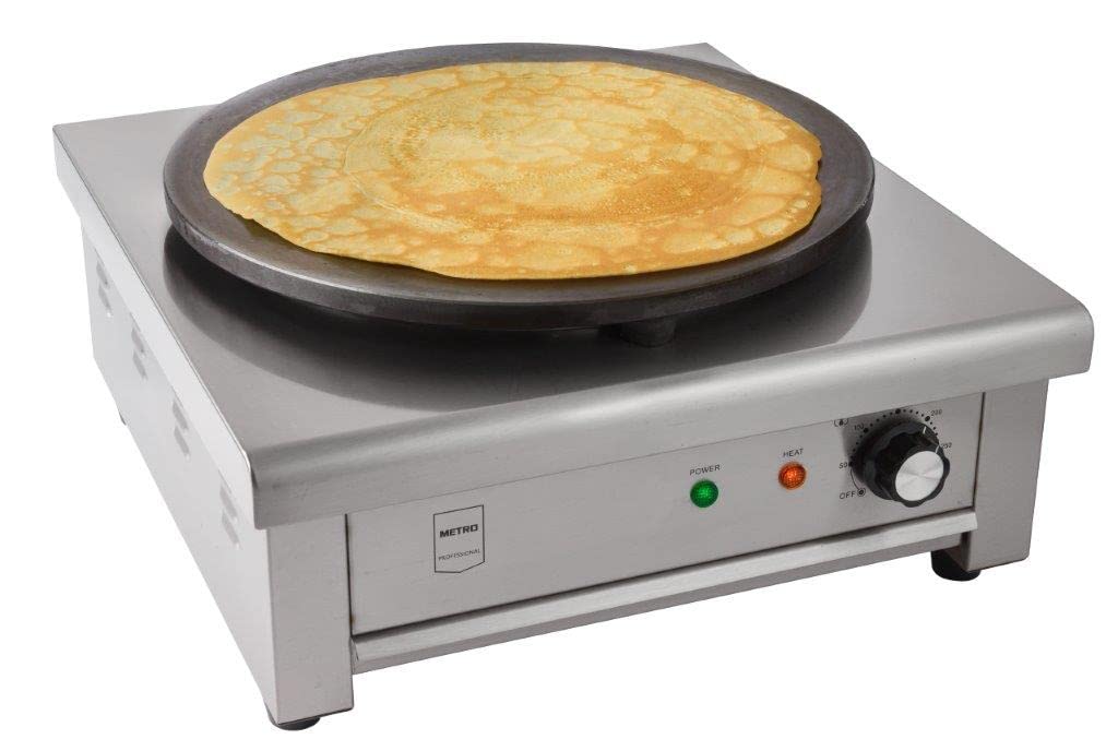 METRO Professional Appareil à crêpes GCP1040, Acier Inoxydable/Fonte,47x45x24 cm, Ø plaque 40 cm, 3000 W