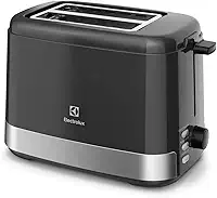 Torradeira tostador Electrolux 8 niveis de tostagem função descongelar reaquecer bandeja coletora migalhas botões luminosos ETS10 preto 127v