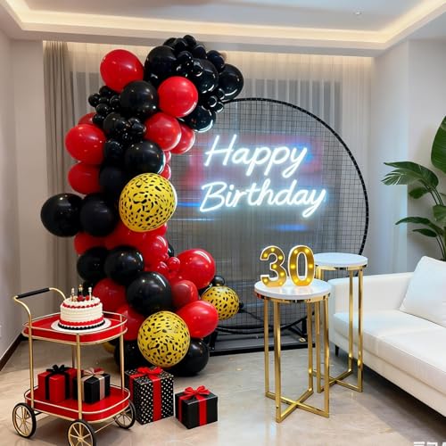 Image of Leopard Balloons, 50 Pcs Cheetah for Women Animal Birthday Wedding Party | 12 Inch Red Black Cheetah Print Confetti Latex Balloons for Bachelorette Wild Animal Safari Girls Night Party Decorations