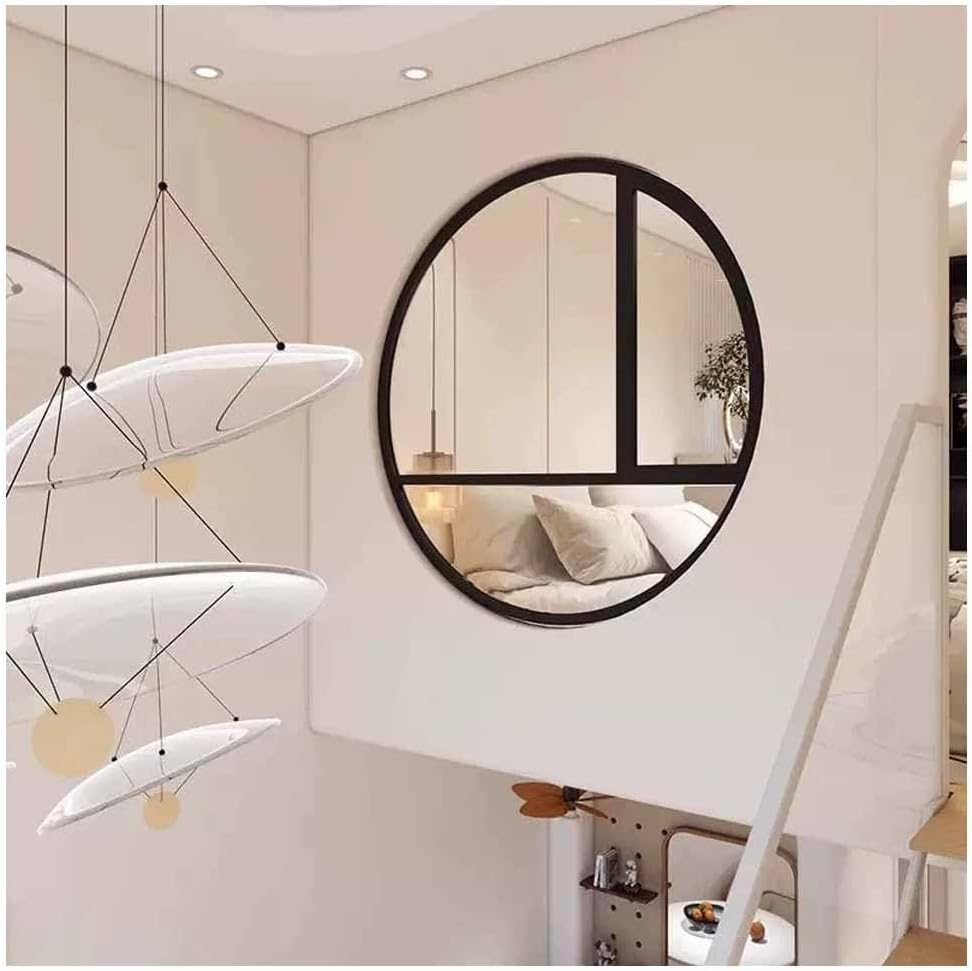 LXHELIVERY Round Rotating Glass Windows -360° Rotatable Ventilation Windows -Large Flush Mount Shed Windows for Bathroom, Shop(Black,70 cm/27.5")