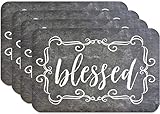 Inspirational Placemats for Dining Table Set of 4 (Blessed)