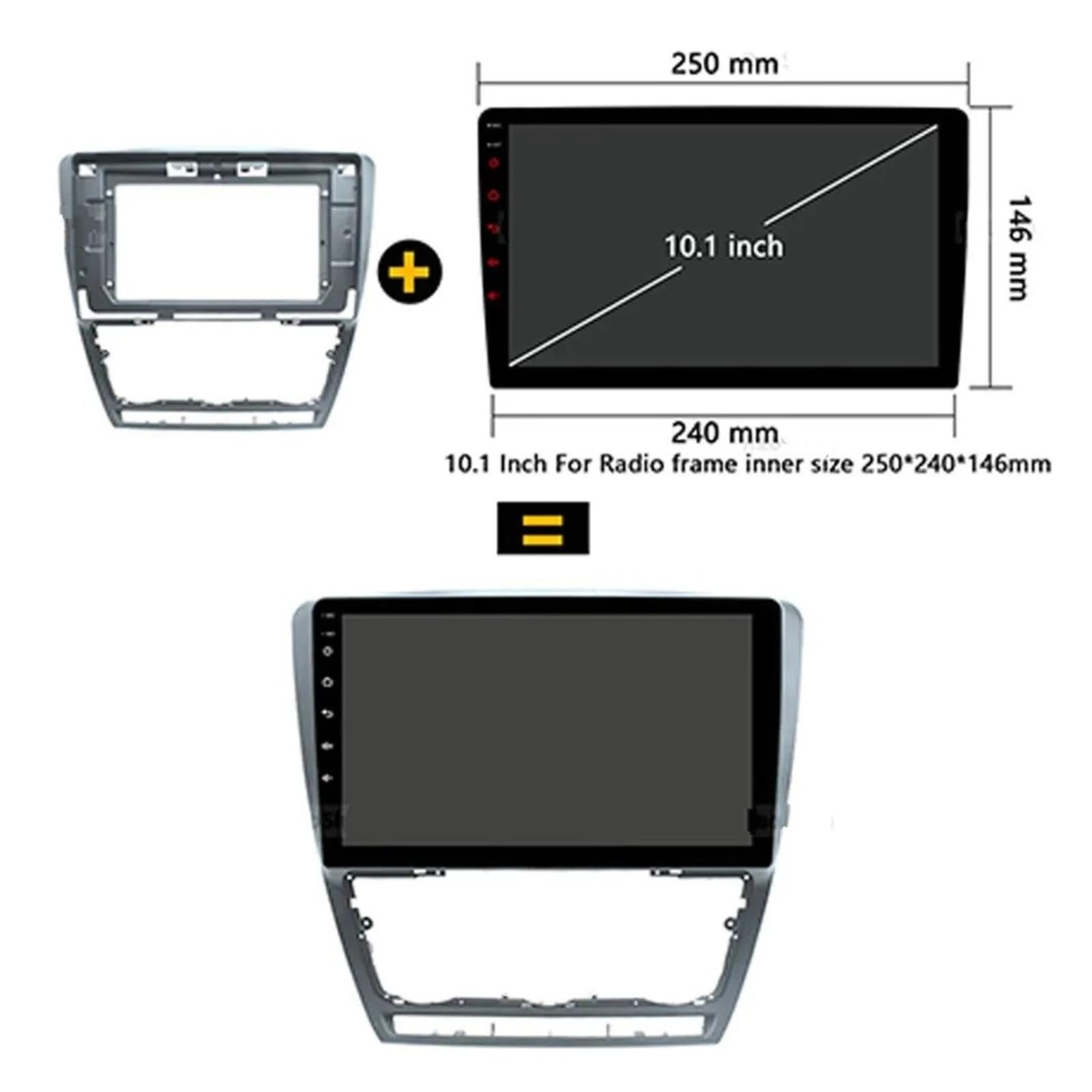 Mascherina Autoradio Cornice Stereo Auto Dvd Android Radio Fascia Telaio 10 Pollici 2DIN Stereo Pannello Cablaggio Cavo Adattatore per Skoda per Octavia Mk2 per A5 2004-2014