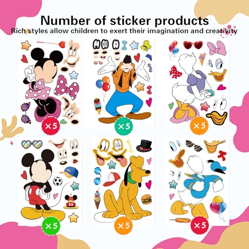 Image of 30 Sheets Cute Mouse Stickers, Mouse Themed Stickers for Scrapbooking, Teacher Rewards Prizes, Birthday Party Favors Supplies
