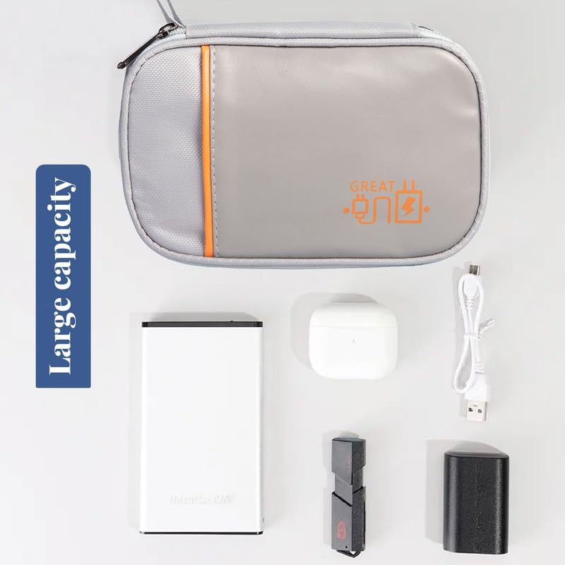Image of HomeStrap Tech Organizer Case for Electronics Accessories | Storage Pouch for Chargers, Cables, Power Banks, SD Cards & Earphones | Waterproof & Travel-Friendly Gadget Bag - Grey, Small
