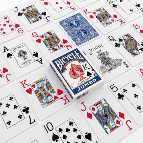 Bicycle Jumbo Index Playing Cards , 2 Pack Large Print Poker Size Deck of Cards for Easy Reading, Family Card Games, and Casino Play - View 6