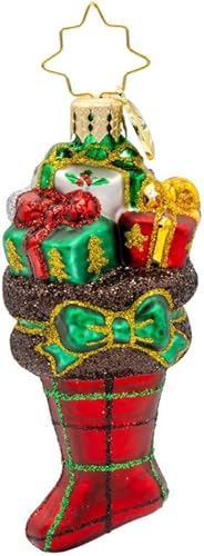 Miniatura 2 de Christopher Radko Decoración de cristal europeo hecha a mano para árbol de Navidad, corona alegre