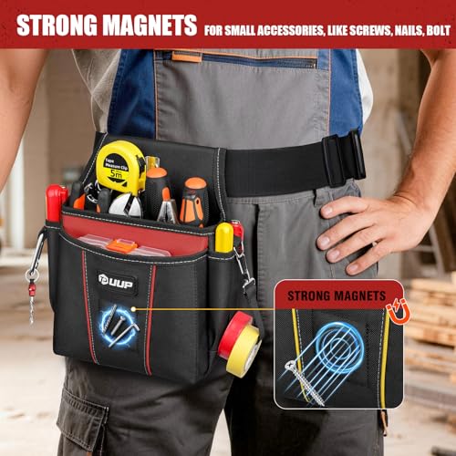 Image of UUP Tool Belt for Men, 10 Pockets Magnetic Tool Pouch Heavy Duty Toolbelt