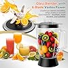 Food Processor and Blender Combo, 88 oz Food Chopper for Meat, Vegetable and Dough, 70 oz 700W Glass Jar Blender with 2 Speeds and Pulse for Smoothie, Nutrient Extractions, and More
