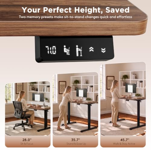 Standing Computer Gaming Office Desk - 48 x 24 Inches Adjustable Stand-Up Electric Height Rising w/ Memory Presets - image 5