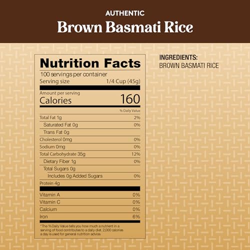Royal - Authentic Basmati Brown Rice Whole Grain, Naturally Gluten Free and Vegan - 10 Pounds
