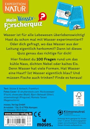 Moses. Expedition Natur - Mein Wasser-Forscherquiz, 100 spannende Fragen rund ums Wasser, für Kinder ab 8 Jahren