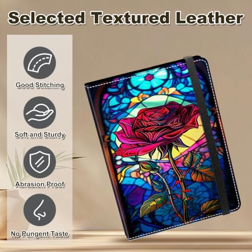 Image of Photo Album 4x6 120 Photos with Strong Elastic Band, Stained Rose Window | Large Capacity Premium Leather Picture Album, Portable Wallet Albums Photo Book for Family Anniversaries Wedding Baby