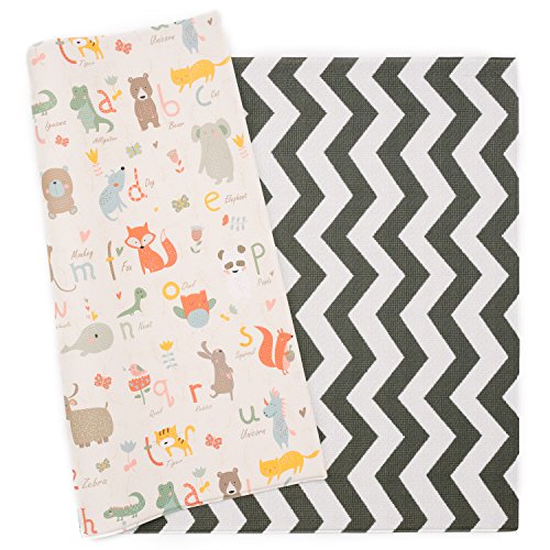 Baby Care Play Mat - Haute Collection (Large, Zig Zag - Black)