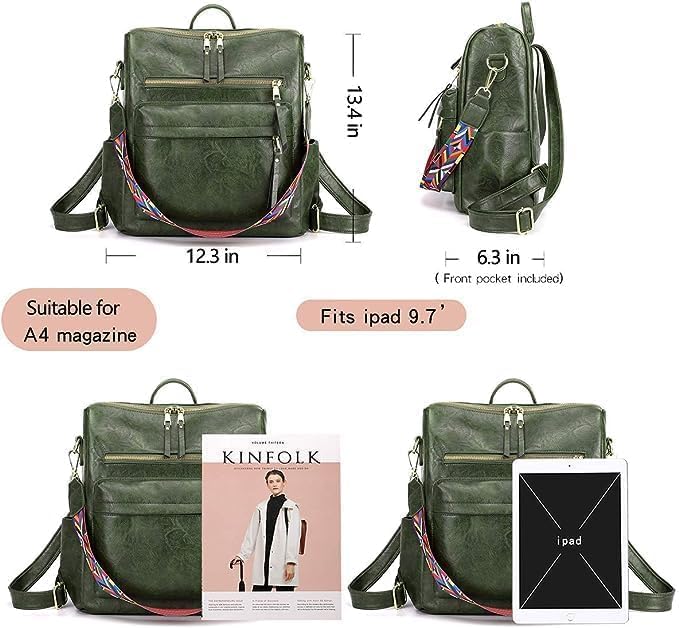 Image of Women's Fashion Backpack with Shoulder Strap Stylish Leather Backpack for Women | Shoulder Bag for Women & Girls | Anti Theft | Multipurpose Travel Bag for Women | Adjustable Shoulder Straps