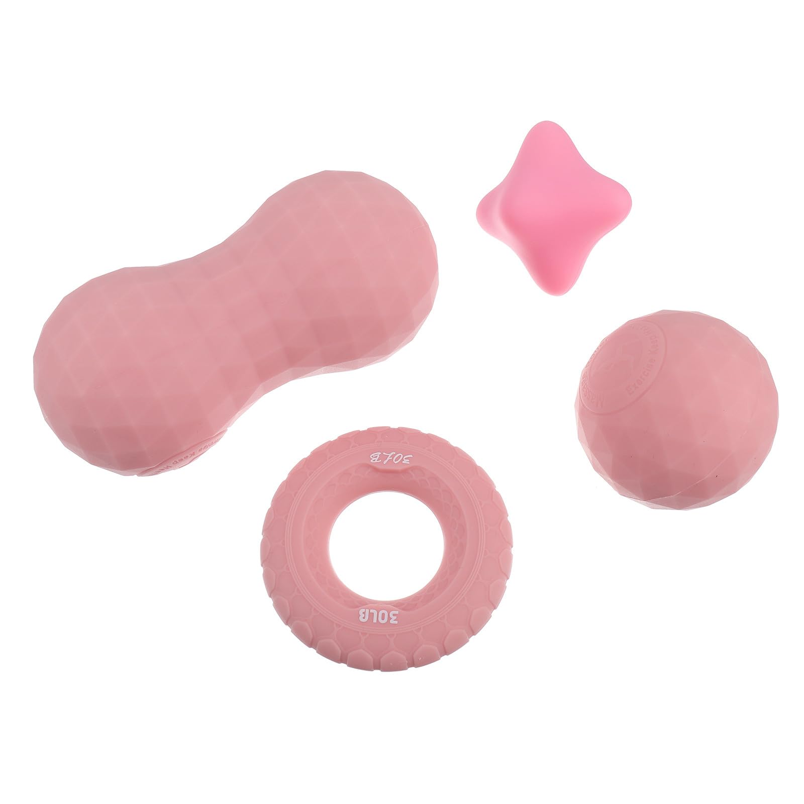 OUNONA Balles de Massage Kit de 4 Rose en Silicone et Soulagement des Douleurs pour Relaxation Musculaire Outil de Massage Adapté Paume et Plante du Pied pour Fitness