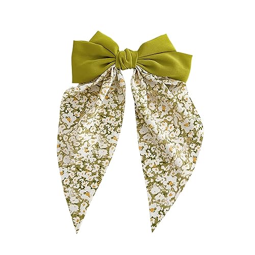 Ribbon Flower Ponytail Hair Clip Black Fresh Cloth Fabric Spring