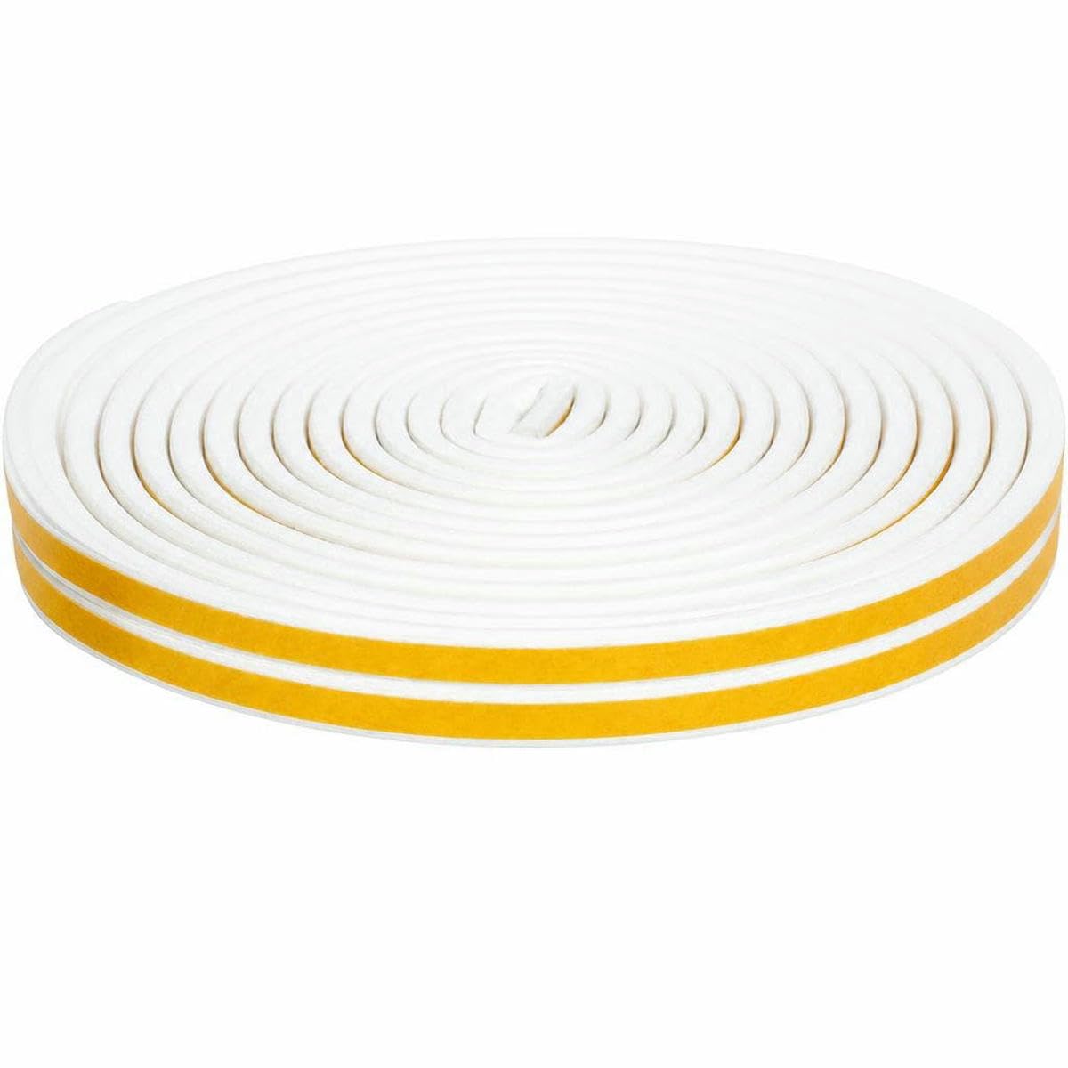 5M/10M Window Weather Strip Self-Adhesive Acoustic Rubber Foam Seal Strip Tape Windproof Insulation Door Weatherstripping-White-D-5M