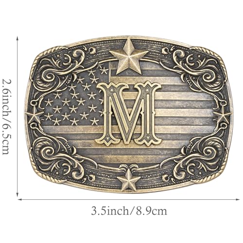 Image of Western Belt Buckle for Men Women Initial Letter A to Z Cowboy Belt Buckle Texas Buckle hebillas vaqueras para hombre