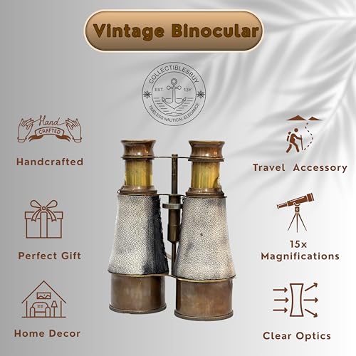 Binoculares de Latón con Estuche de Cuero Victorian Marine miniatura 6