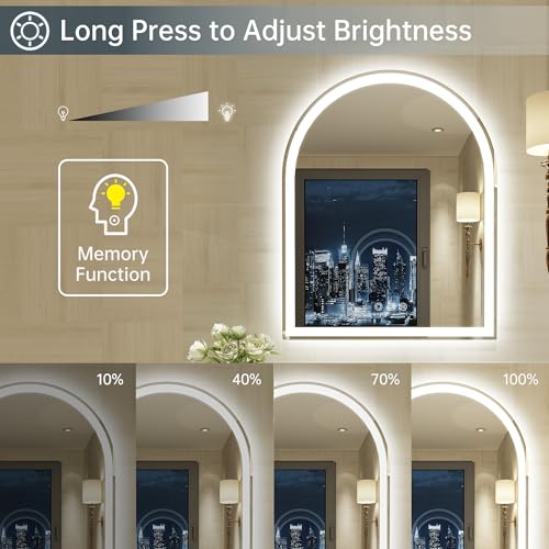 Smart Mirror with Lights and Bluetooth