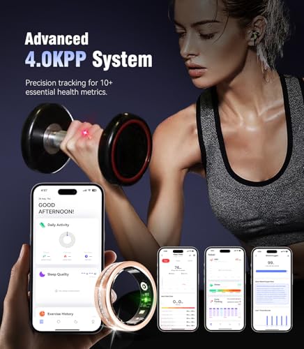 Image of 10 Gen Diamond Smart Ring and Wireless Charging Case【Industry Ranking No.1 - 0 Measurement Error】 2026 Smart Ring for Women & Men for Sleep Tracking Wearable Device,Fitness Ring【Gold 8#】