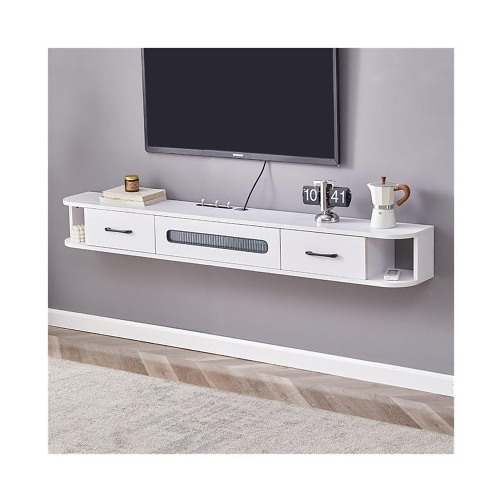 DFGHNBVC Console Floating Tv Stand With Storage Living Room Tv Media Console Stand Wall Mounted Entertainment Center Entertainment,White