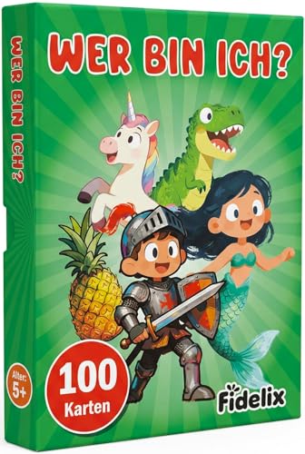 Wer bin ich? Spiel für Kinder | Großes 100-Karten-Set in Stabiler Box | Reisespiele Familienspiele & Lernspiele | Geschenk für Mädchen & Jungen | Spiele ab 5 6 7 8 9 Jahre | Spielzeug Outdoor