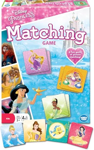 Image of Wonder Forge Disney Princess Matching Game - Fun Memory Game for Kids Ages 3 and Up - Toddler Learning Toy Featuring Belle, Ariel, and Elsa and more Disney Princesses - Packaging May Vary