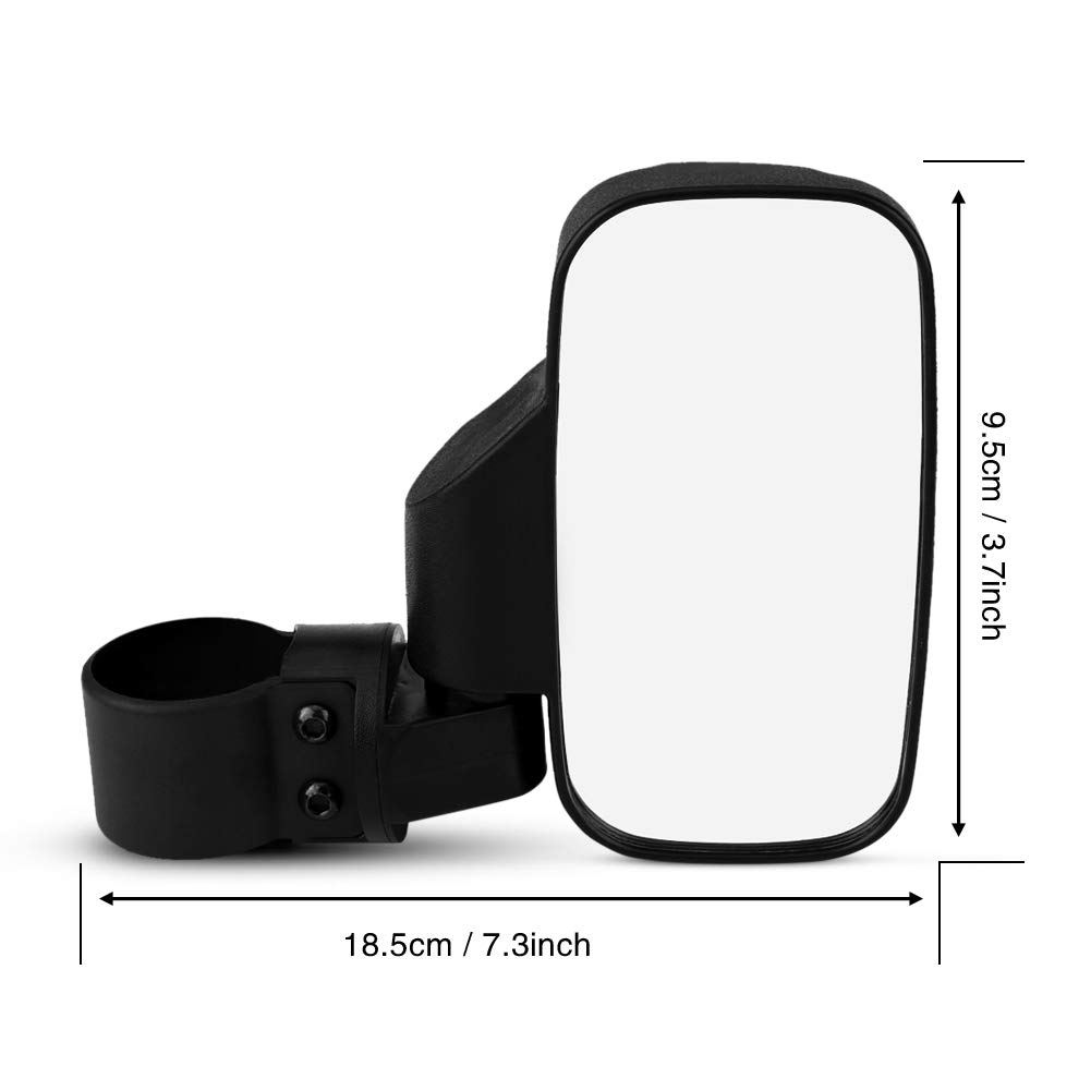 Akozon Rétroviseurs Extérieurs avec Pince 1.75"/2", 1 paire de rétroviseurs latéraux de moto rétroviseur de moto très clair pour UTV