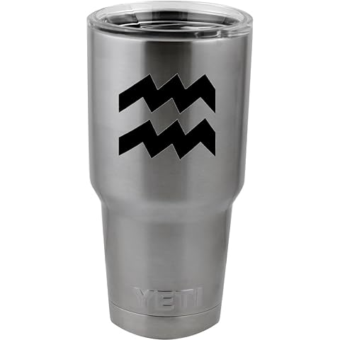 Zodiac Sign Aquarius Silhouette Vinyl Sticker Decal for Yeti Mug Cup Thermos Pint Glass (4