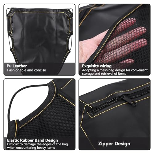 Bolsa bajo asiento para motocicleta y scooter Agatige, de cuero sintético PU, con cierre de cremallera y 3 compartimentos miniatura 3