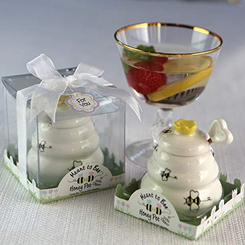 Sweet As Can Bee Ceramic Honey Pot with Wooden Dipper