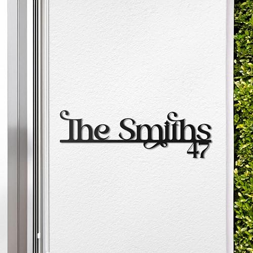 Custom Elegant Metal Family Name and House Number Sign - Personalized Wall Art for Home Exterior, Stylish Address Plaque for Modern Decor, Unique Housewarming Gift from - Image 3