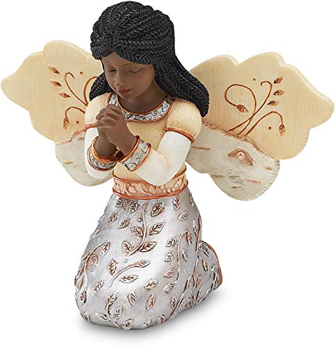 Pavilion - Elements in Faith Ebony Angel Figurine - 3-1/2-Inch Praying