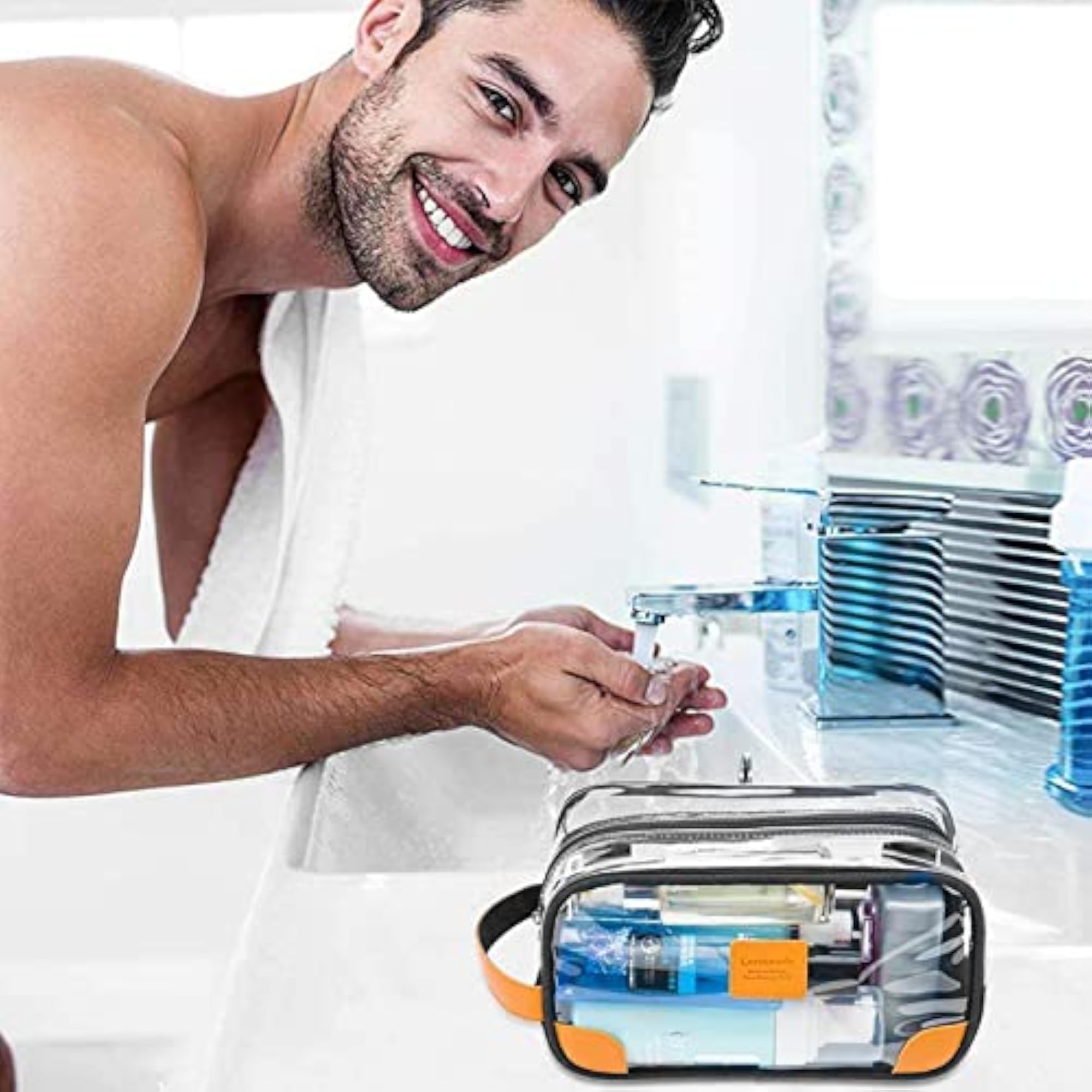 Toiletry Bag, Clear Shaving Dopp Kit for Men