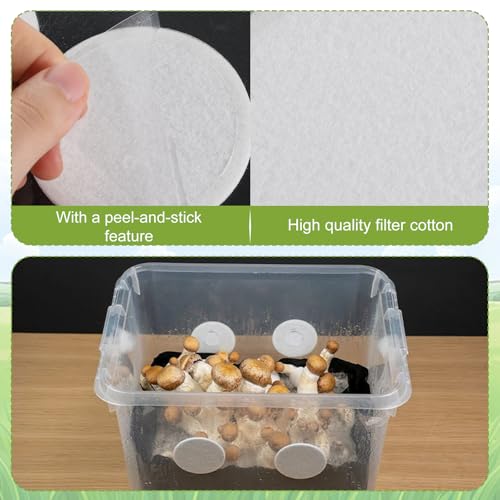 Image of SynHHergyx 24 Pcs Mushroom Monotub Filter Discs 2.5 inch Monotub Adhesive Filter Disks 2 MM Thick Filters Discs for Mushroom Growing Filters Pad Replacements