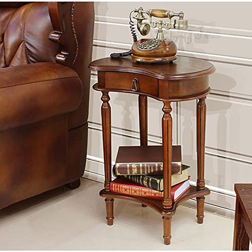 Table basse bois massif étagère rangement pour salon et entrée étroite - 3